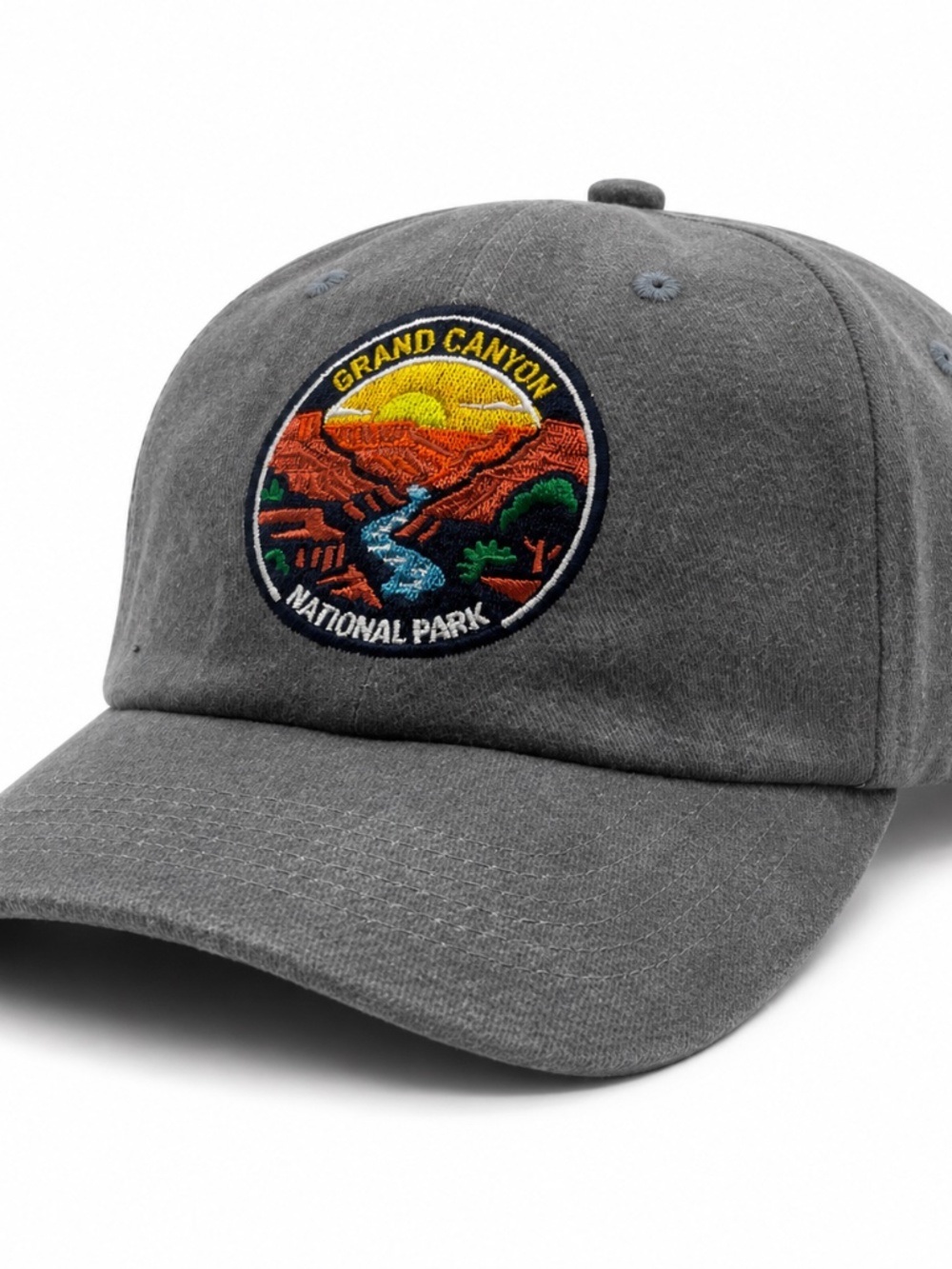 Grand Canyon National Park Hat Embroidered Patch Gray Dad Cap Travel Souvenir